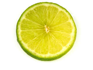 Fresh lime and slice, Isolated on white background