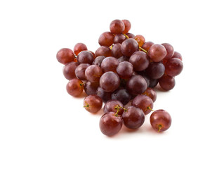 Red grape isolated on white
