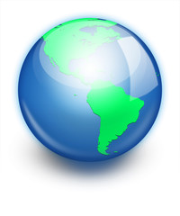 Earth planet globe icon.