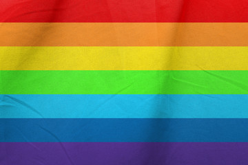 Rainbow color strips pattern on fabric texture