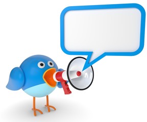 Twitter Vogel mit Sprechblase