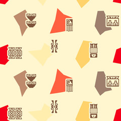 Seamless background with American Indians relics dingbats