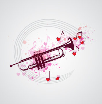 Music background with trumpet