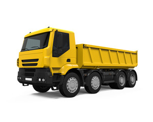 Fototapeta na wymiar Yellow Tipper Dump Truck