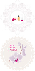 Natural cosmetics products. Labels