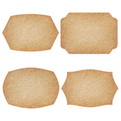 Set of labels from recycled paper.