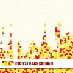 Vector background of different color hexagons