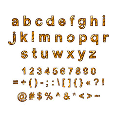 Vector decorative English alphabet, hand-drawn