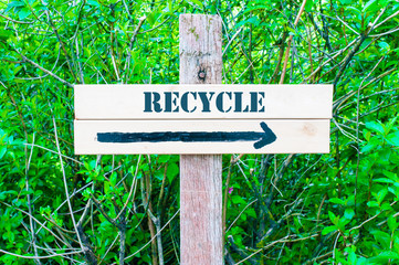 RECYCLE Directional sign