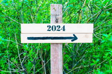 YEAR 2024  Directional sign