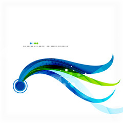 Green blue wave lines