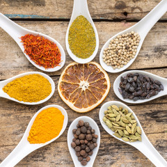 Spices recipe background.