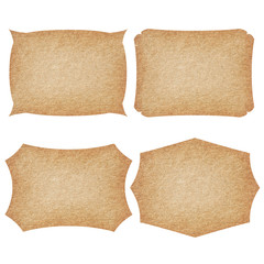 Set of labels from recycled paper.