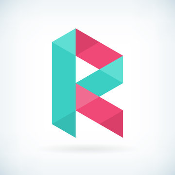 Modern letter R icon flat design element template