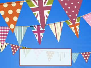 Obraz premium bunting on blue sky and message
