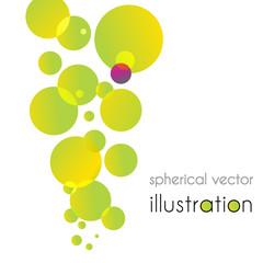 Yellow-green circles increases to the top