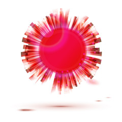 Red circle creative form label for bright presentation