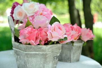 Decorative artificial roses flowers
