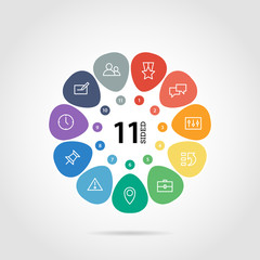 Flat flower shaped abstract presentation infographic chart