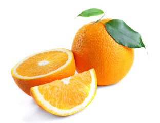 Ripe orange isolated on white