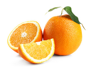 Fototapeta na wymiar Ripe orange isolated on white