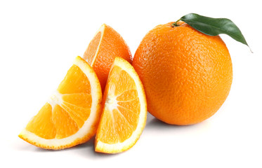Ripe orange isolated on white