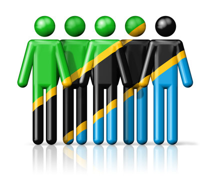 Flag of Tanzania on stick figure