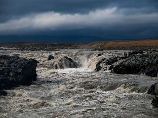 Wild rapids of icelandic river