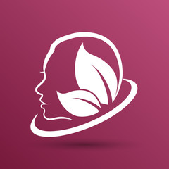 women health, beauty and treatment symbols, emblems icons.