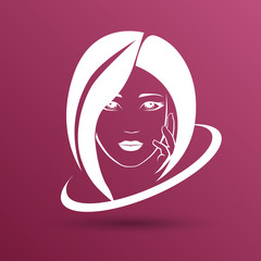 Woman face fashion girl beauty illustration vector