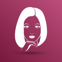 Woman face fashion girl beauty illustration vector