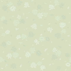 Pastel Khaki floral pattern light green cotton print