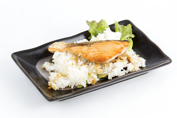 Grilled Salmon Teriyaki with rice