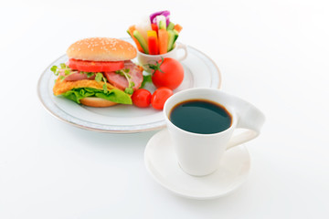 軽食イメージ　ハンバーガーセット