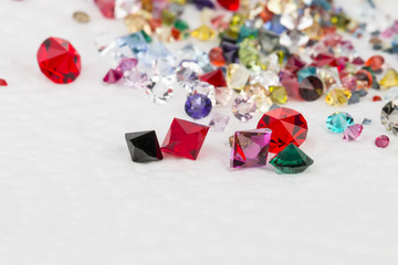 Collection of many different natural gemstones.