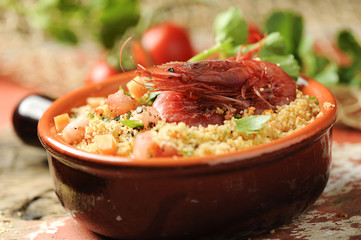 couscous vegetables and shrimp