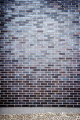 Vibrant blue brick wall