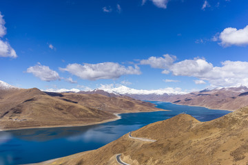 Holy Yamdrok lake in Tibet