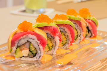 Tuna Avocado sushi roll