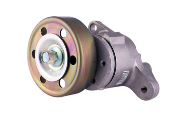 New Car v-ribbed belt roller isolated on white background front view