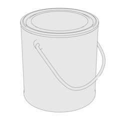 2d cartoon image of painting can