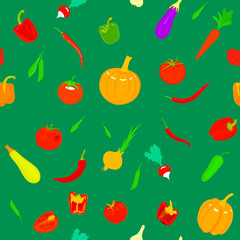 pattern with vegetables.