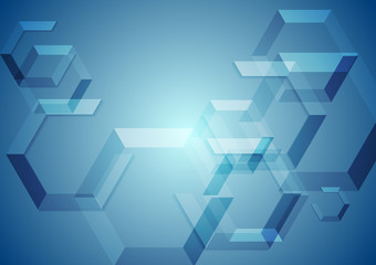 Hi-tech blue geometric background