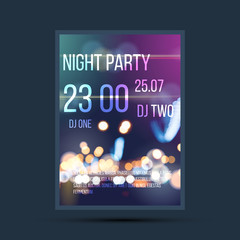 Night invitation flyer template