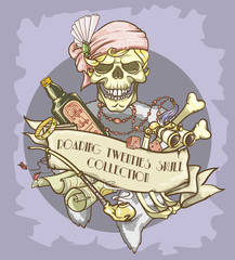 Obraz premium Roaring Twenties Skull label