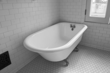 Vintage clawfoot bathtub