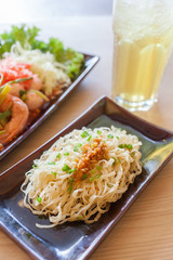 Noodle with dired Yong Tau Foo and chrysanthemum water side big