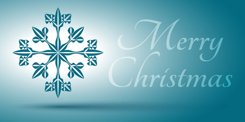 Xmas card with snowflake and sign. Editable vector. Eps 10