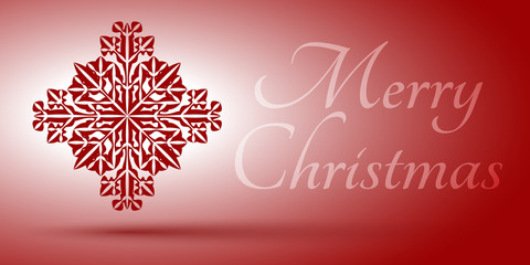 Xmas card with snowflake and sign. Editable vector. Eps 10