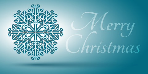 Xmas card with snowflake and sign. Editable vector. Eps 10